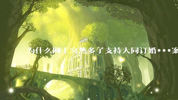 为什么网上突然多了支持大同订婚***案二审维持原判的博主？
