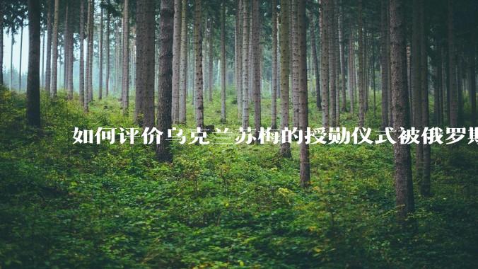 如何评价乌克兰苏梅的授勋仪式被俄罗斯导弹击中？